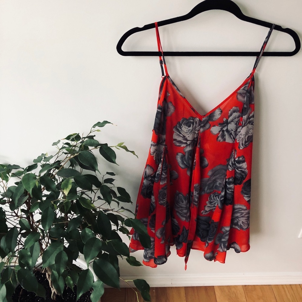 FREE PEOPLE || sheer flower slip ||